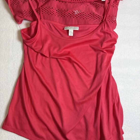 Dana Buchman Top Red Mesh Layered Top Women's Large NWT - Picture 8 of 8